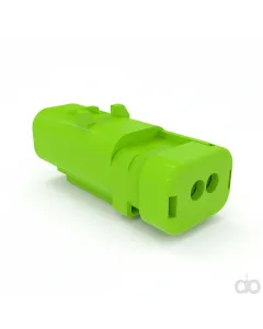 John Deere - 57M9779 - Green Electrical Connector Housing, 2 Cavities