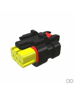 John Deere - 57M9782 - Yellow Electrical Connector Housing, 3 Cavities