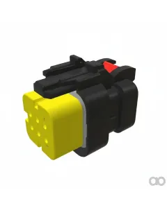 John Deere - 57M9788 - Yellow Electrical Connector Housing, 6 Cavities