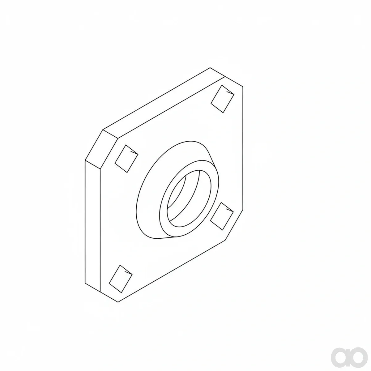 John Deere - H113626 - 4-Hole Flanged Bearing Housing
