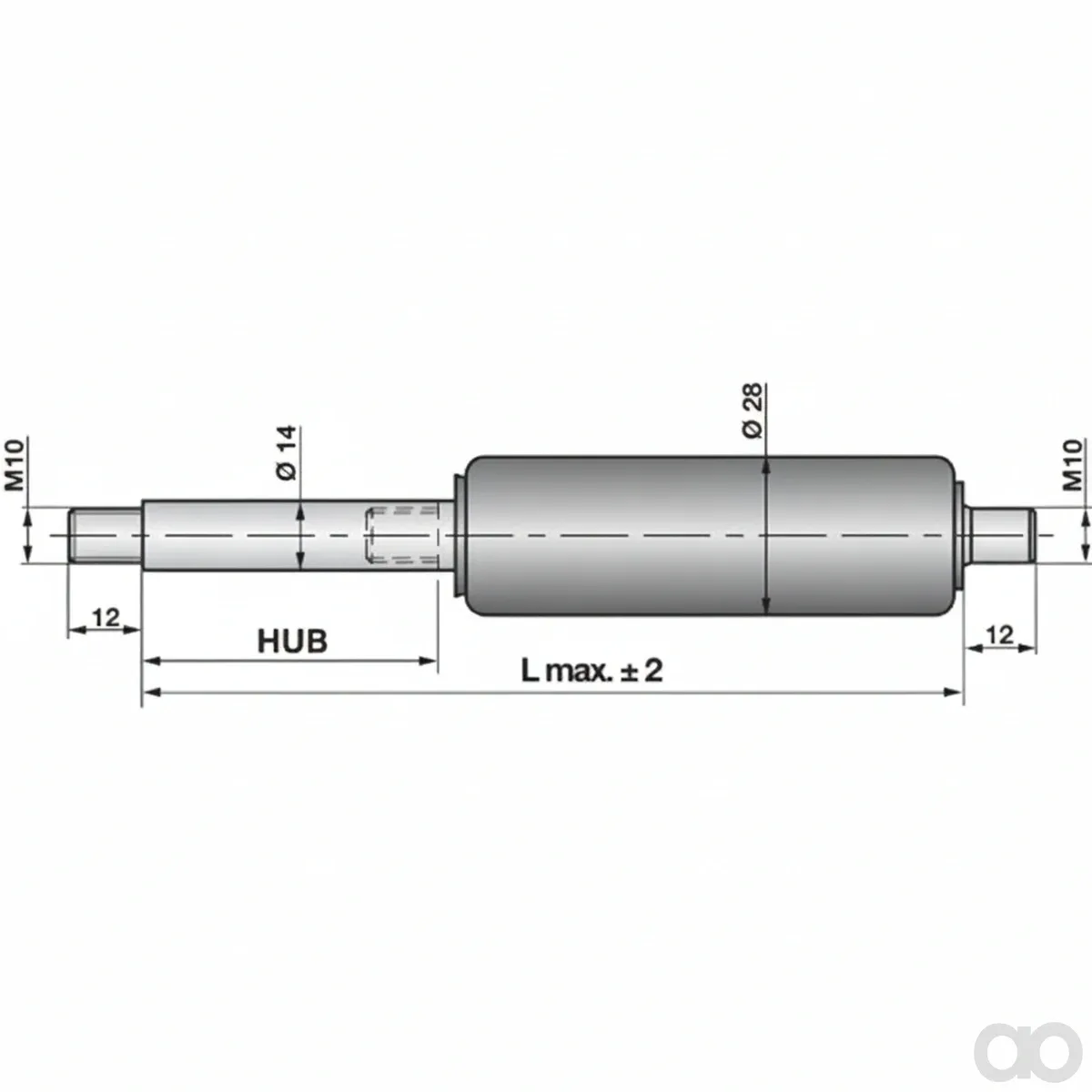 Prillinger - 00115912 - Gas Spring without Connections