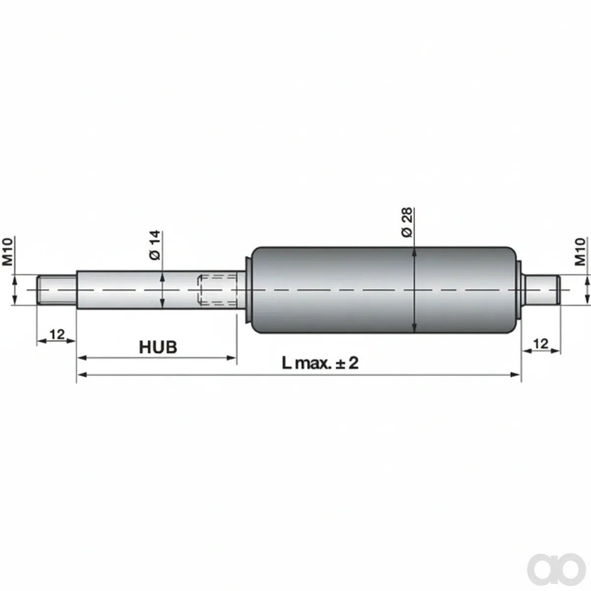 Prillinger - 00115915 - Gas Spring without Connections