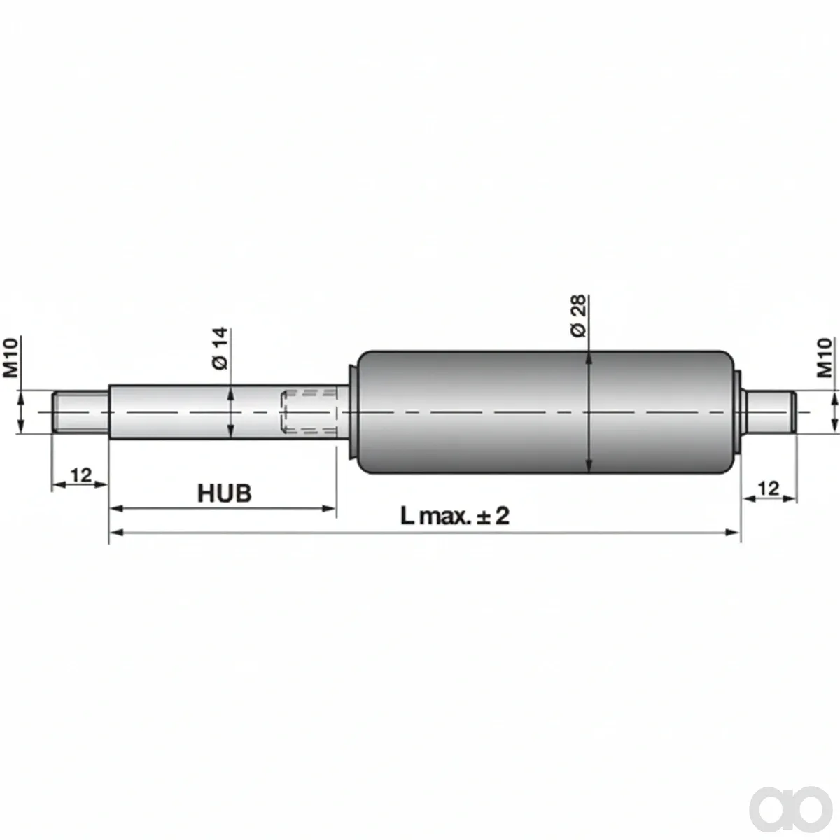Prillinger - 00115917 - Gas Spring without Connections