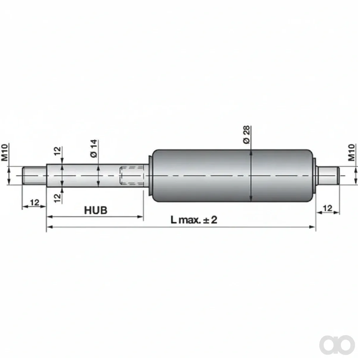Prillinger - 00115919 - Gas Spring without Connections