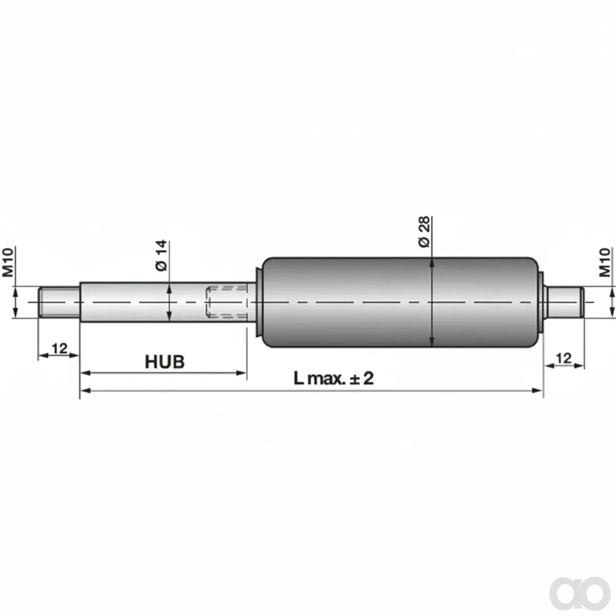 Prillinger - 00115921 - Gas Spring without Connections