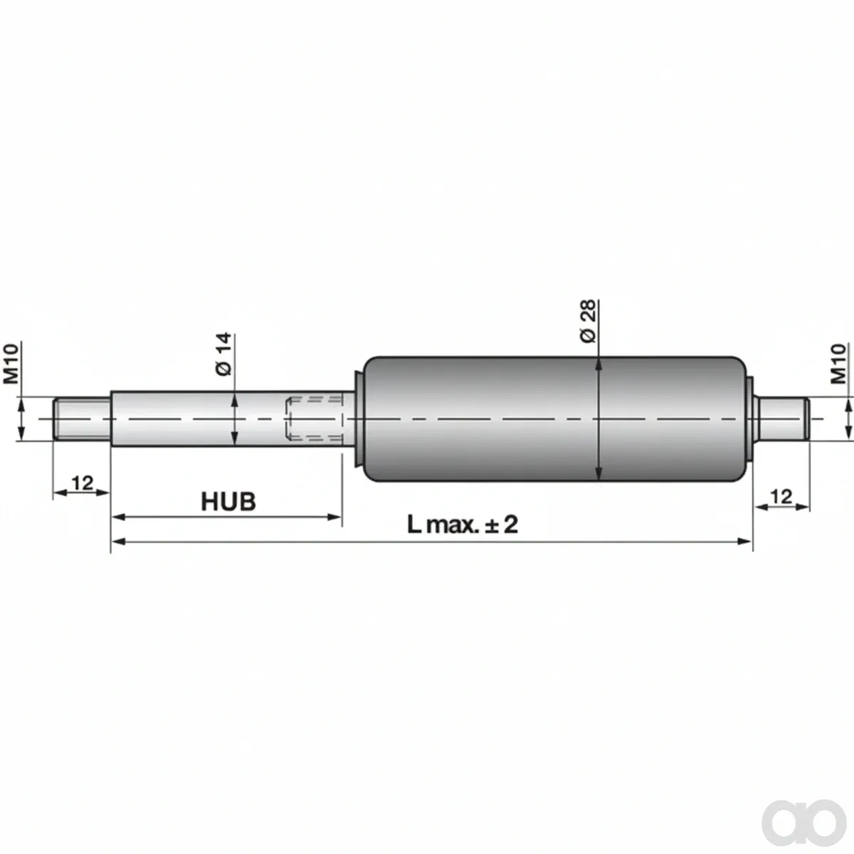 Prillinger - 00115925 - Gas Spring without Connections