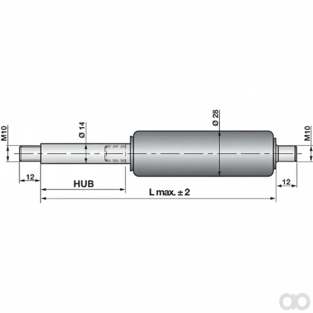 Prillinger - 00115926 - Gas Spring without Connections