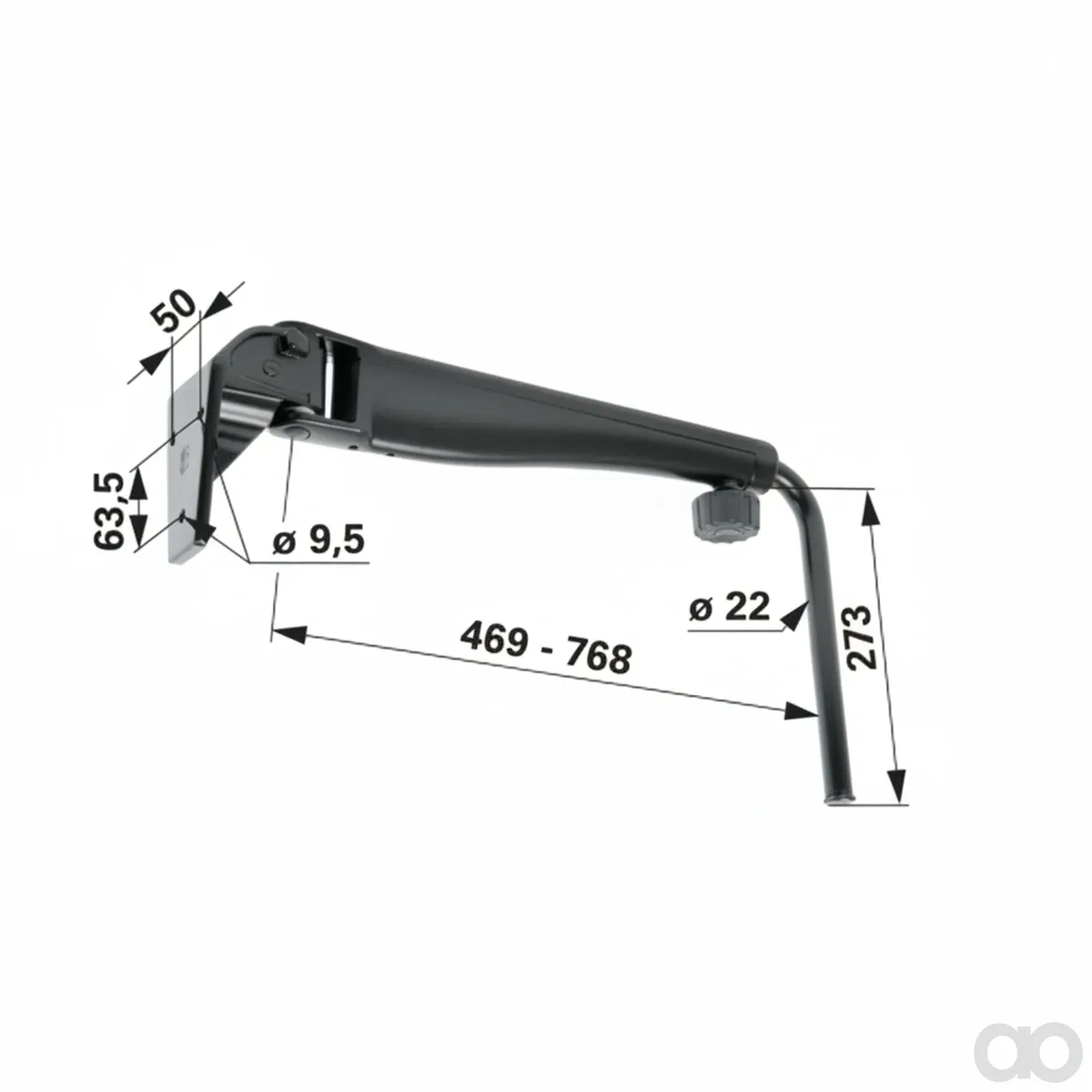 Prillinger - 00116412 - Telescopic Mirror Holder Right R