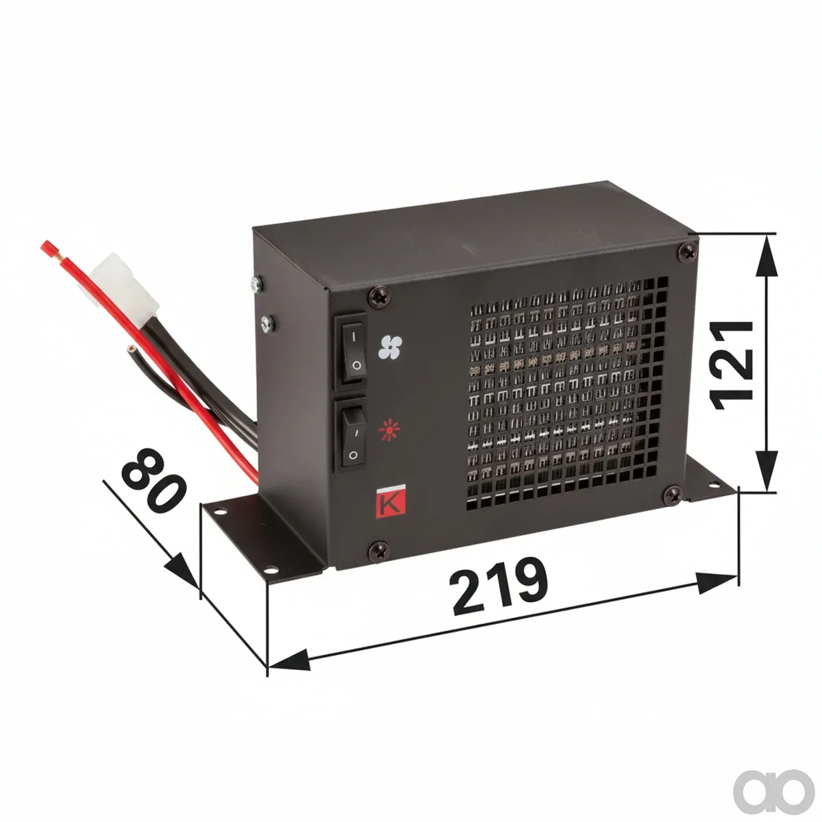 Prillinger - 00118044 - Cabin Heater 12V, 219x121x80