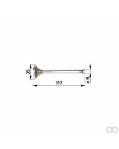 Prillinger - 00121519 - Exhaust Valve 45 Degrees, Fits