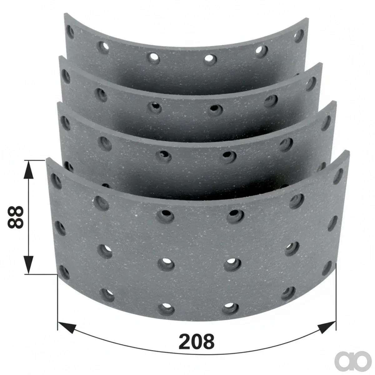 Prillinger - 00145464 - Brake Lining Set with Rivets 4 Pcs