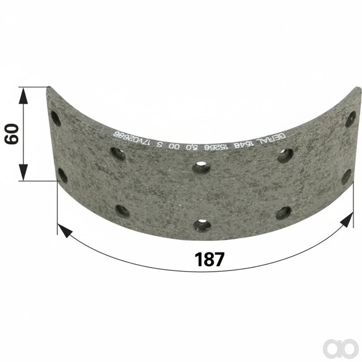 Prillinger - 00145541 - Brake Lining 187x60x5 Mm for Fend