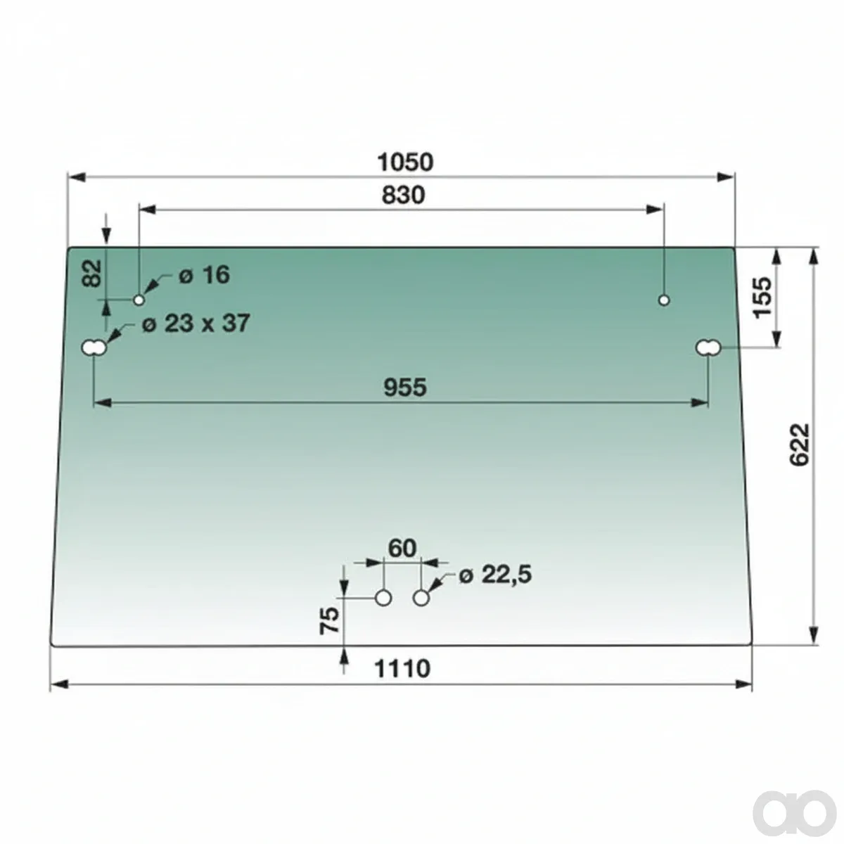 Prillinger - 00154107 - Windshield Top Color Green G