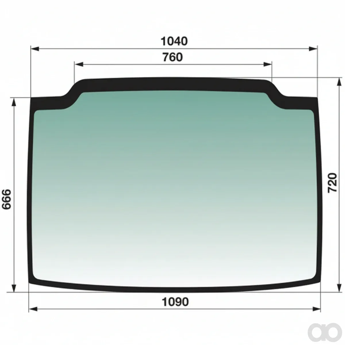 Prillinger - 00154122 - Windshield Fixed Color Green Tinted