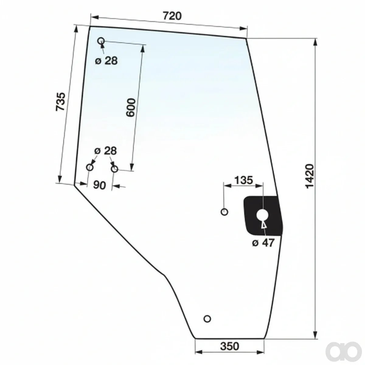 Prillinger - 00154414 - Right Door Pane Color Clear