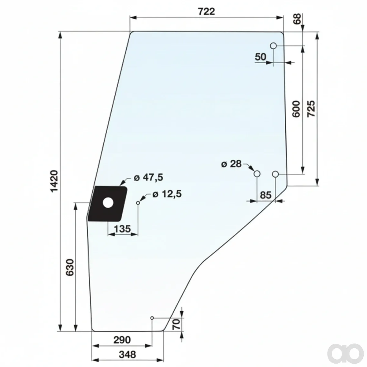 Prillinger - 00154415 - Left Door Pane Color Clear