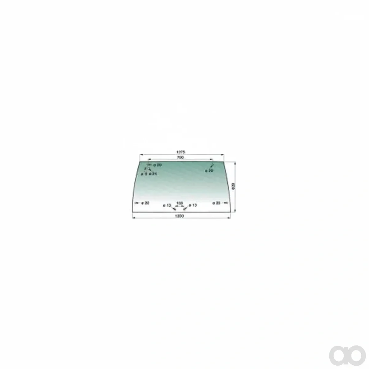 Prillinger - 00154417 - Rear Pane Color Green Tinted