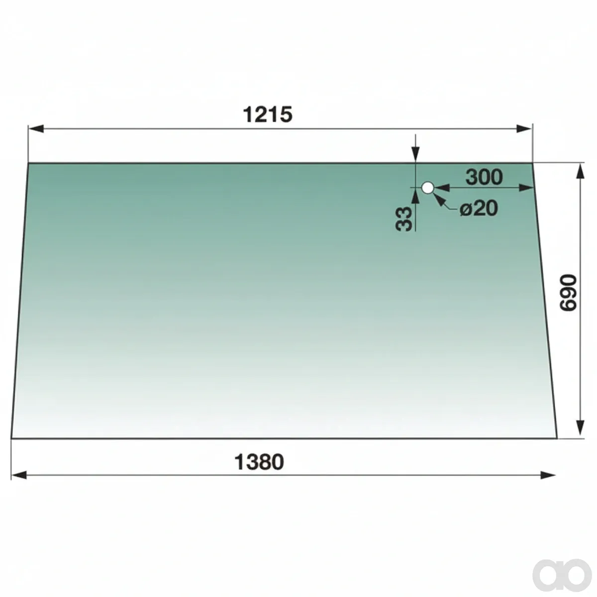 Prillinger - 00154508 - Rear Pane Color Green Tinted