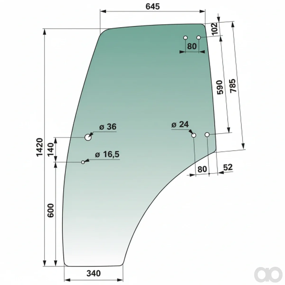 Prillinger - 00154611 - Left Door Pane Replacement For