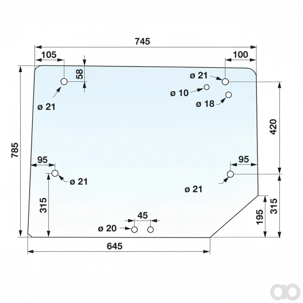 Prillinger - 00154706 - Rear Pane Color Clear Top
