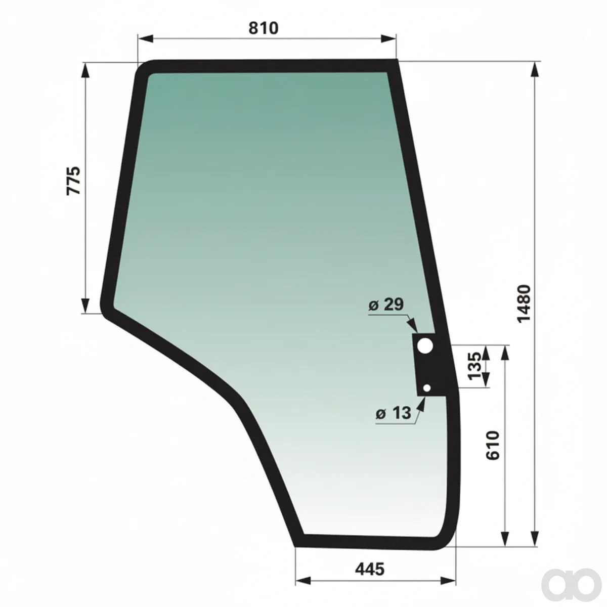 Prillinger - 00154762 - Right Door Pane Color Green G
