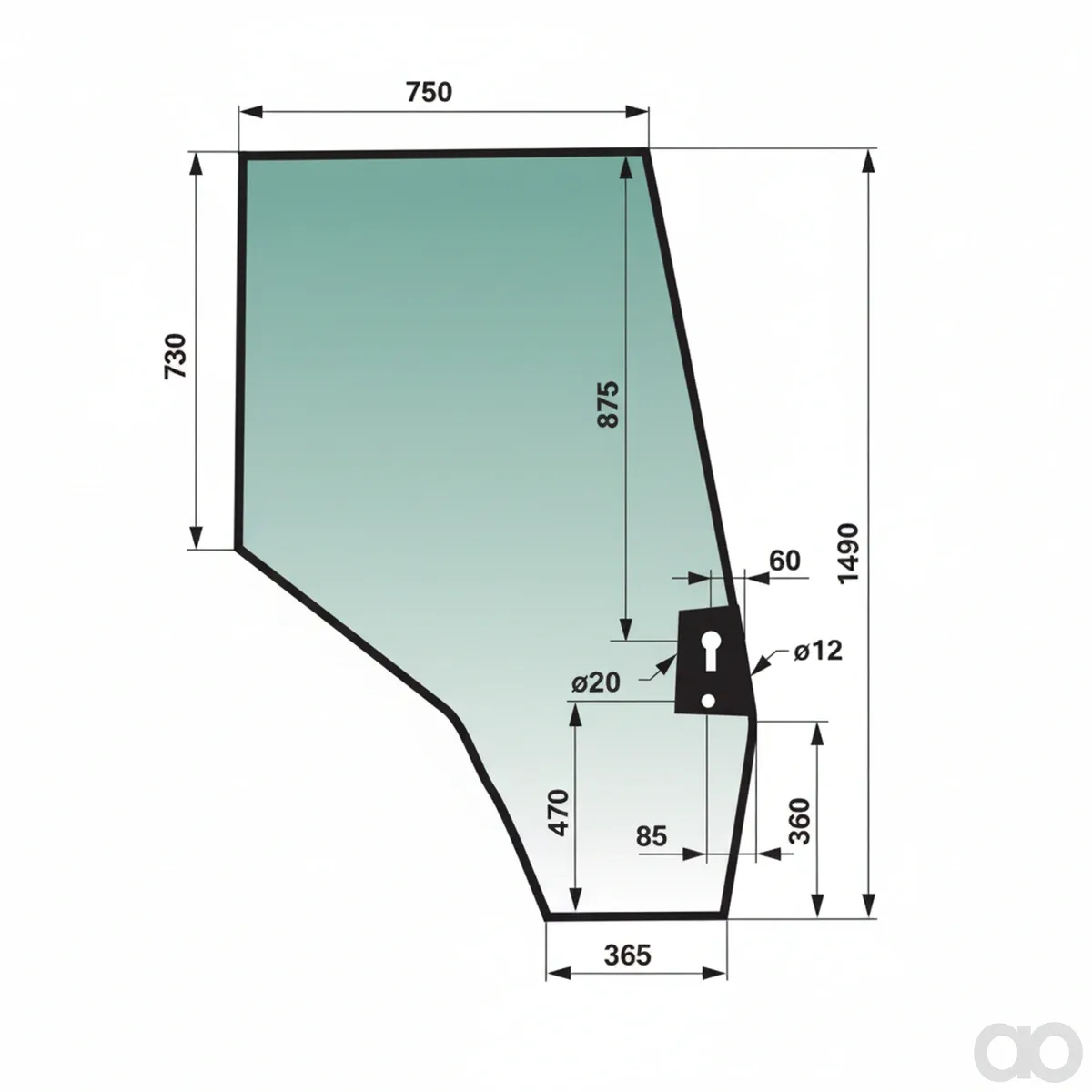 Prillinger - 00154764 - Right Door Pane Color Green G