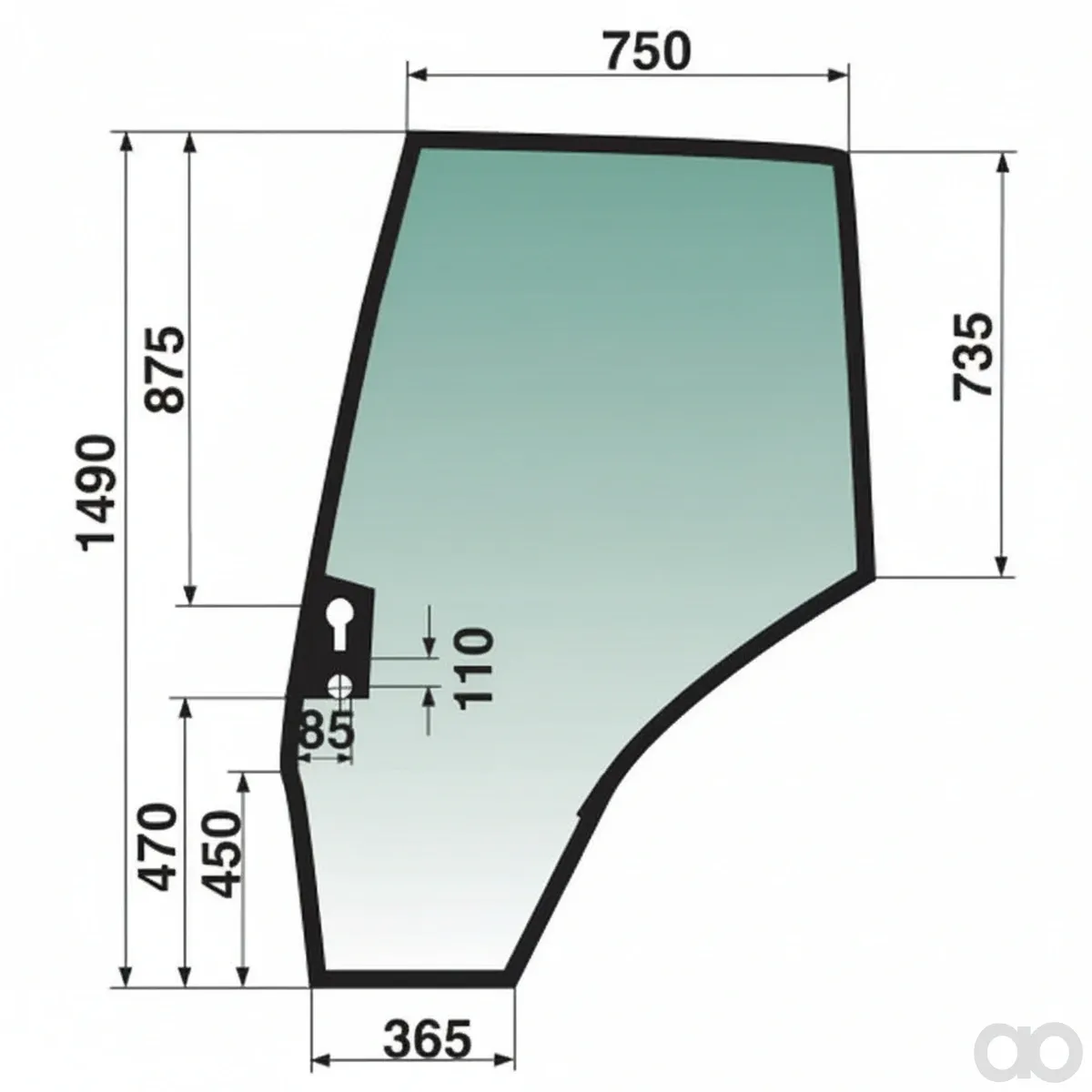 Prillinger - 00154765 - Left Door Pane Color Green Ge