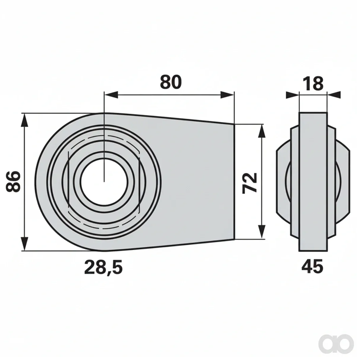 Prillinger - 00161375 - Lower Link End Cat.1/2 22.28