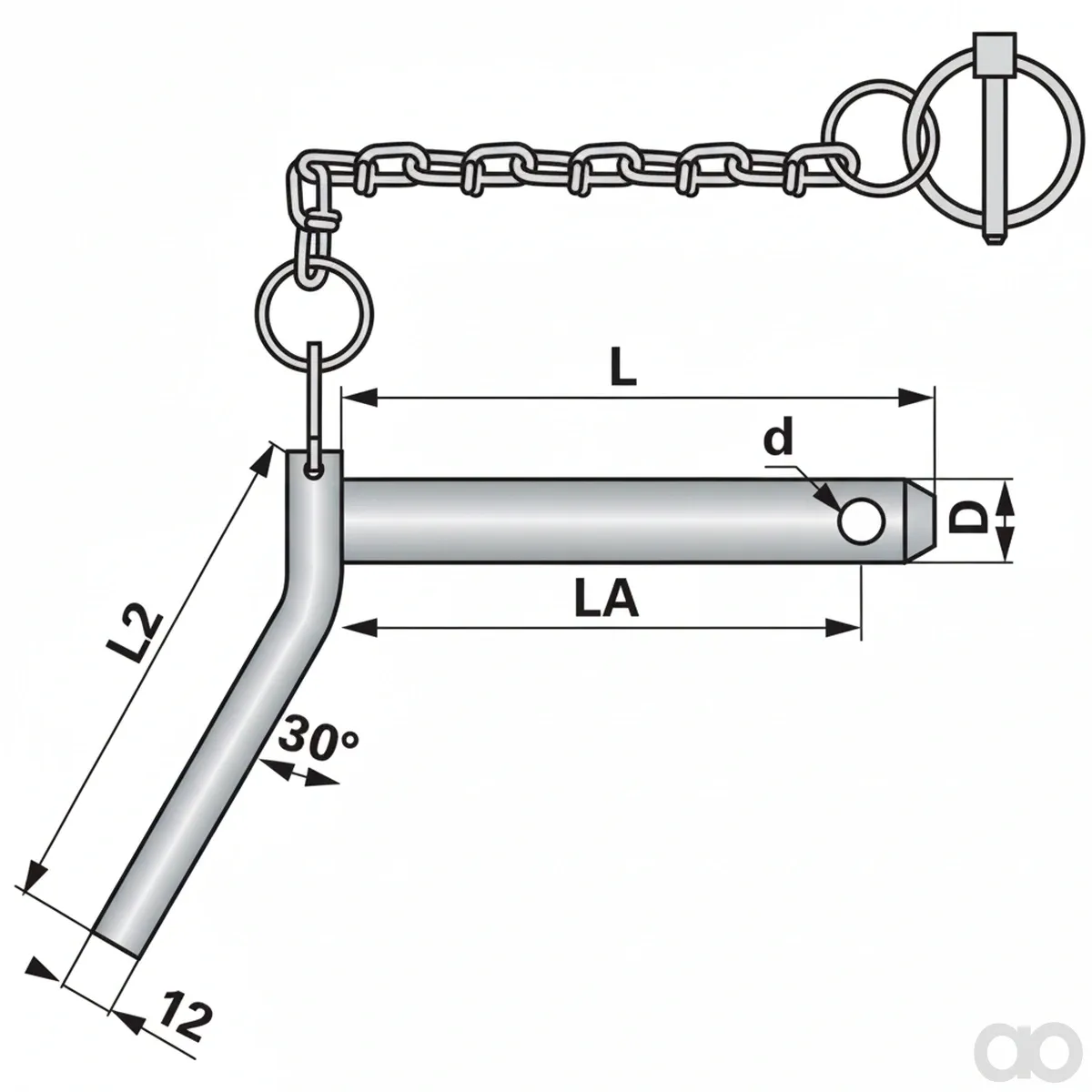 Prillinger - 00161757 - Bolt with Handle Diameter 19 mm Length