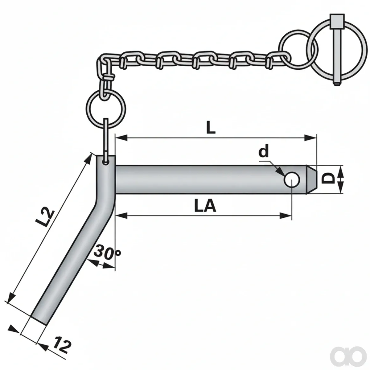 Prillinger - 00161759 - Bolt with Handle Diameter 22 mm Length