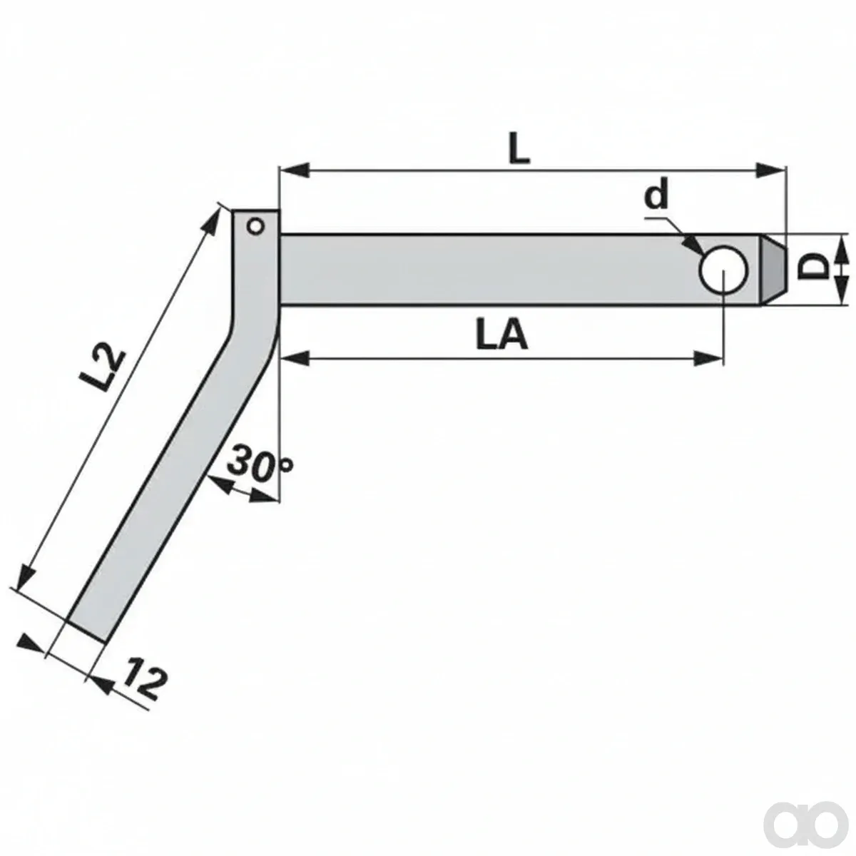 Prillinger - 00161777 - Bolt with Handle Diameter 32 mm Length