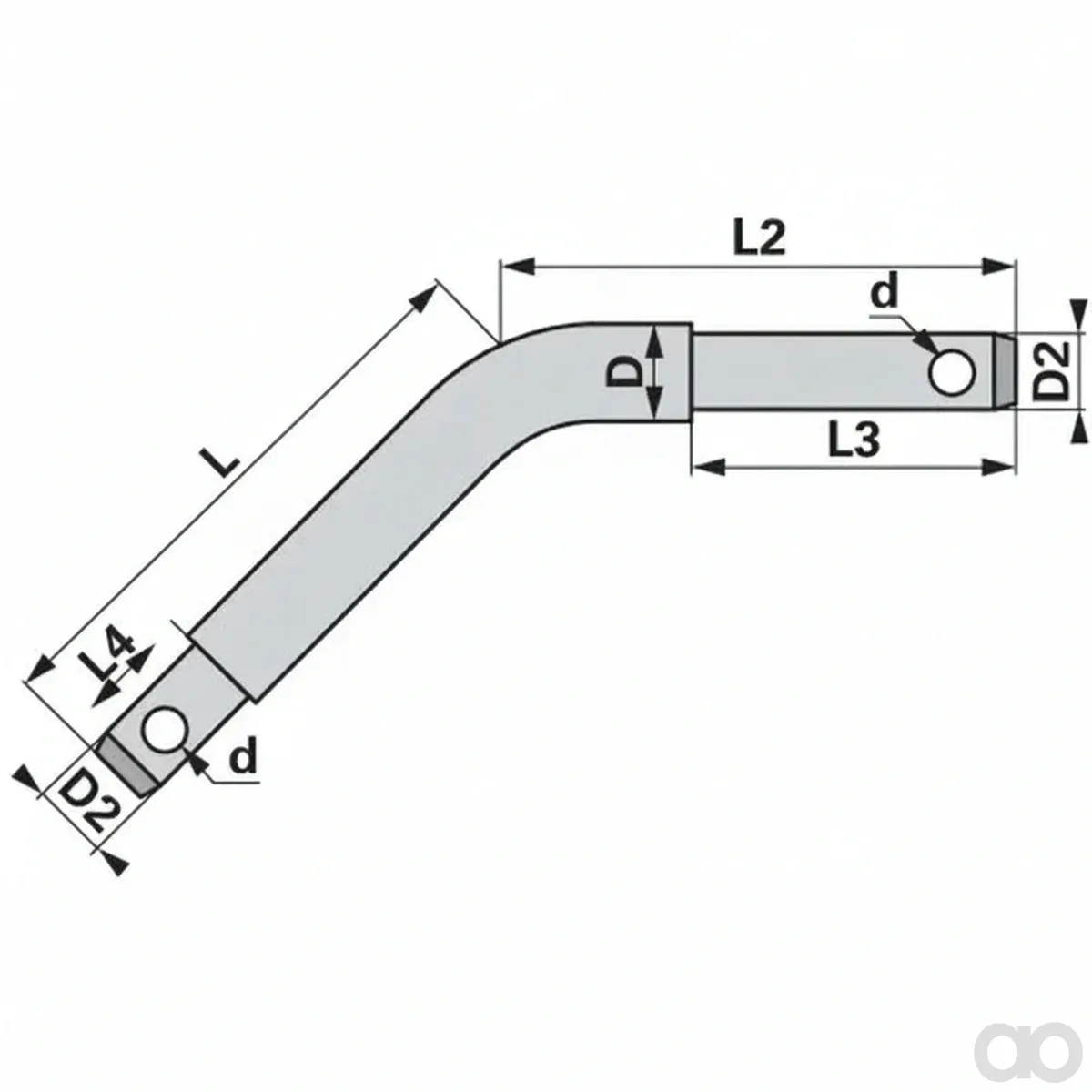 Prillinger - 00161830 - Stepped Bolt Bent Diameter 19/Diameter