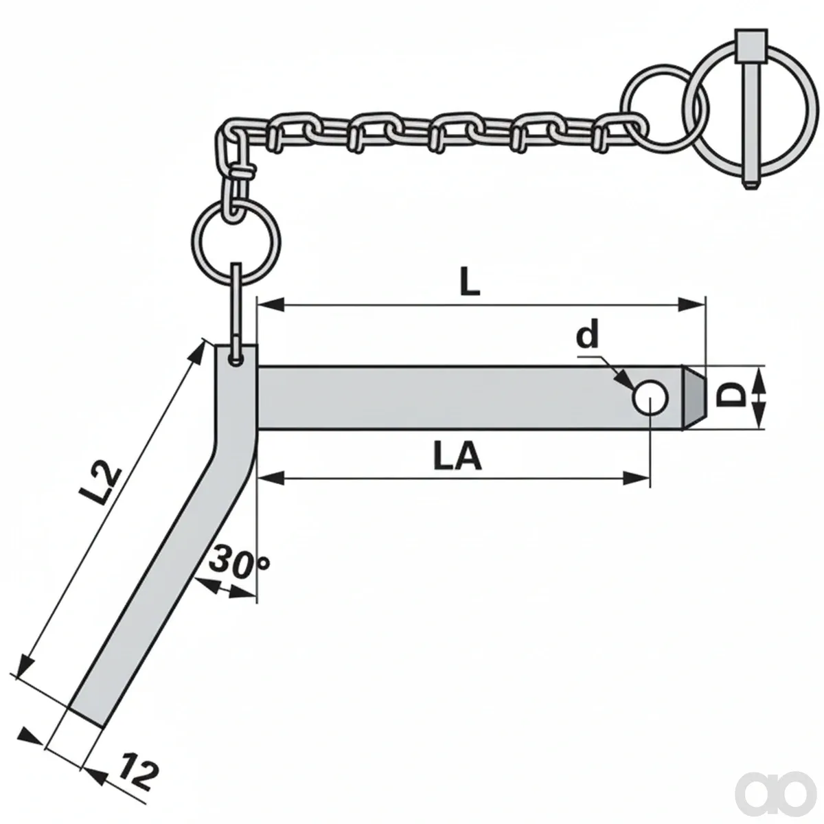Prillinger - 00161834 - Standard Bolt with Handle Diameter 28