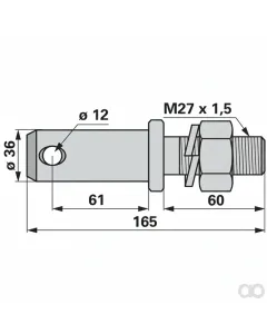 Prillinger - 00161898 - Lower Link Bolt Cat. 3, M27