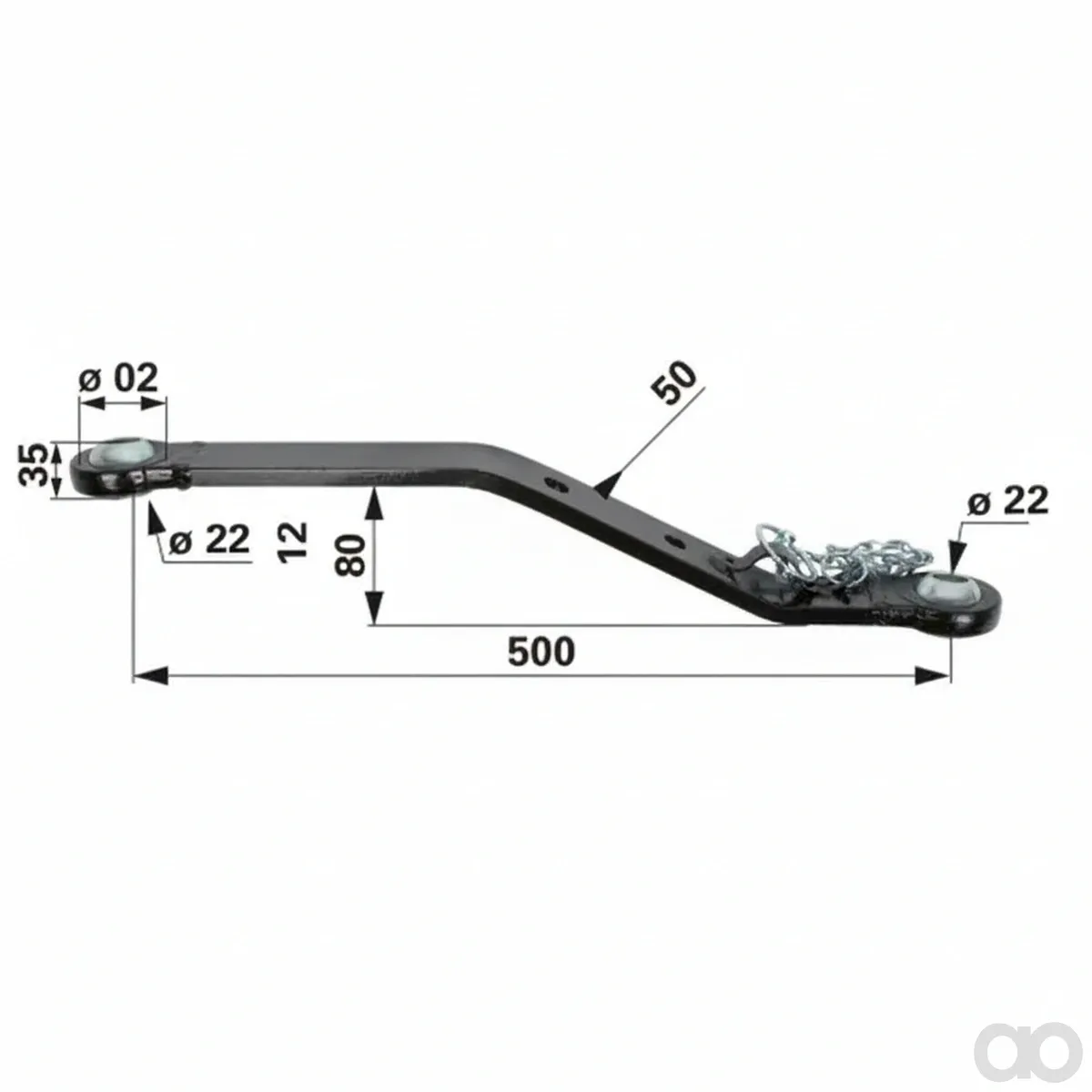 Prillinger - 00163313 - Lower Link Arm Municipal 12x50x