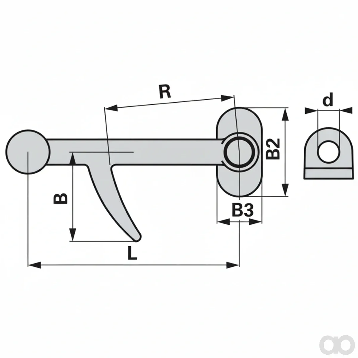 Prillinger - 00350010 - Hook Latch Right With Eye