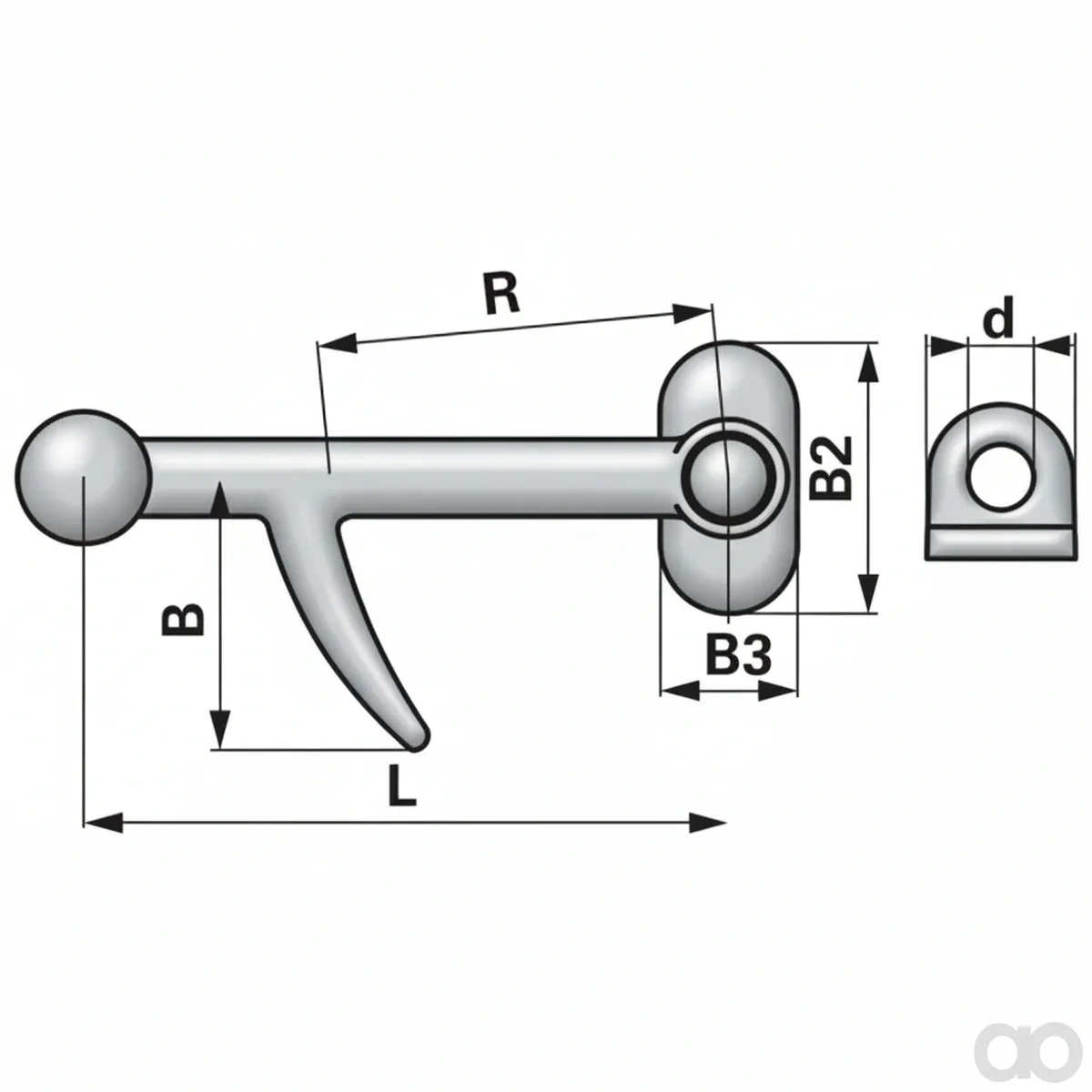 Prillinger - 00350012 - Hook Latch Right With Eye