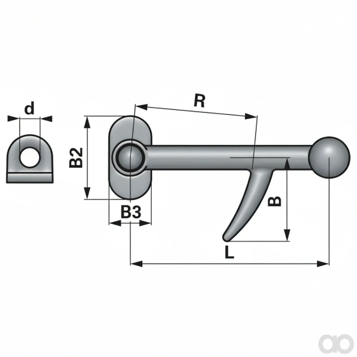 Prillinger - 00350015 - Hook Latch Left With Eye