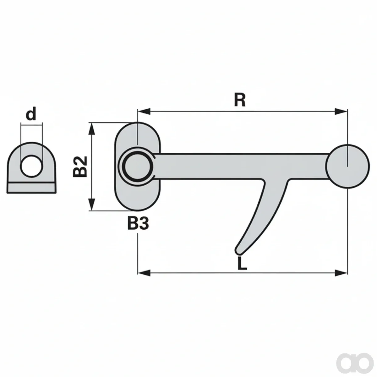 Prillinger - 00350016 - Hook Latch Left With Eye