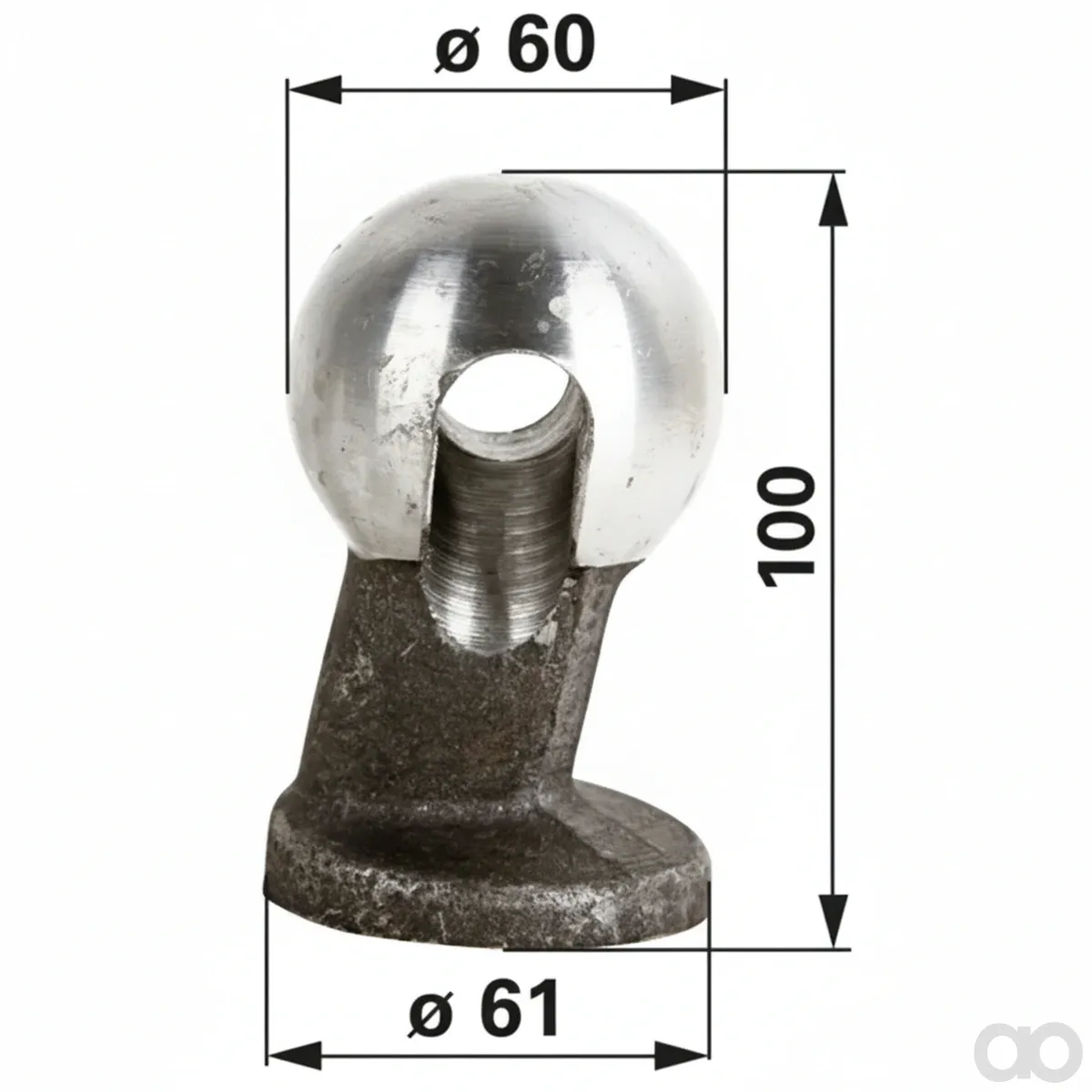 Prillinger - 00350122 - Ball 60 mm With Oblong Hole Right