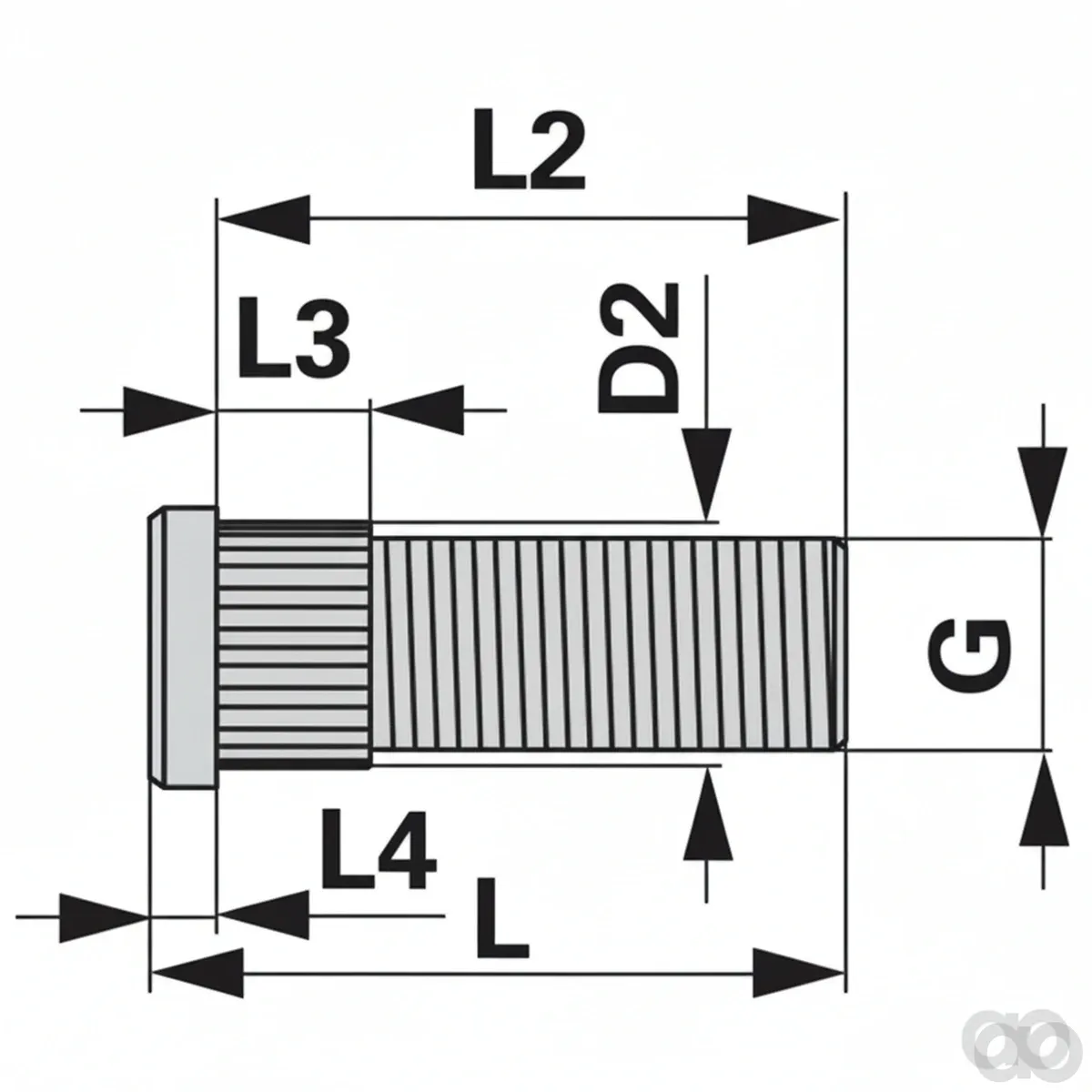 Prillinger - 00350476 - Wheel Bolt M16x1.5 52 mm