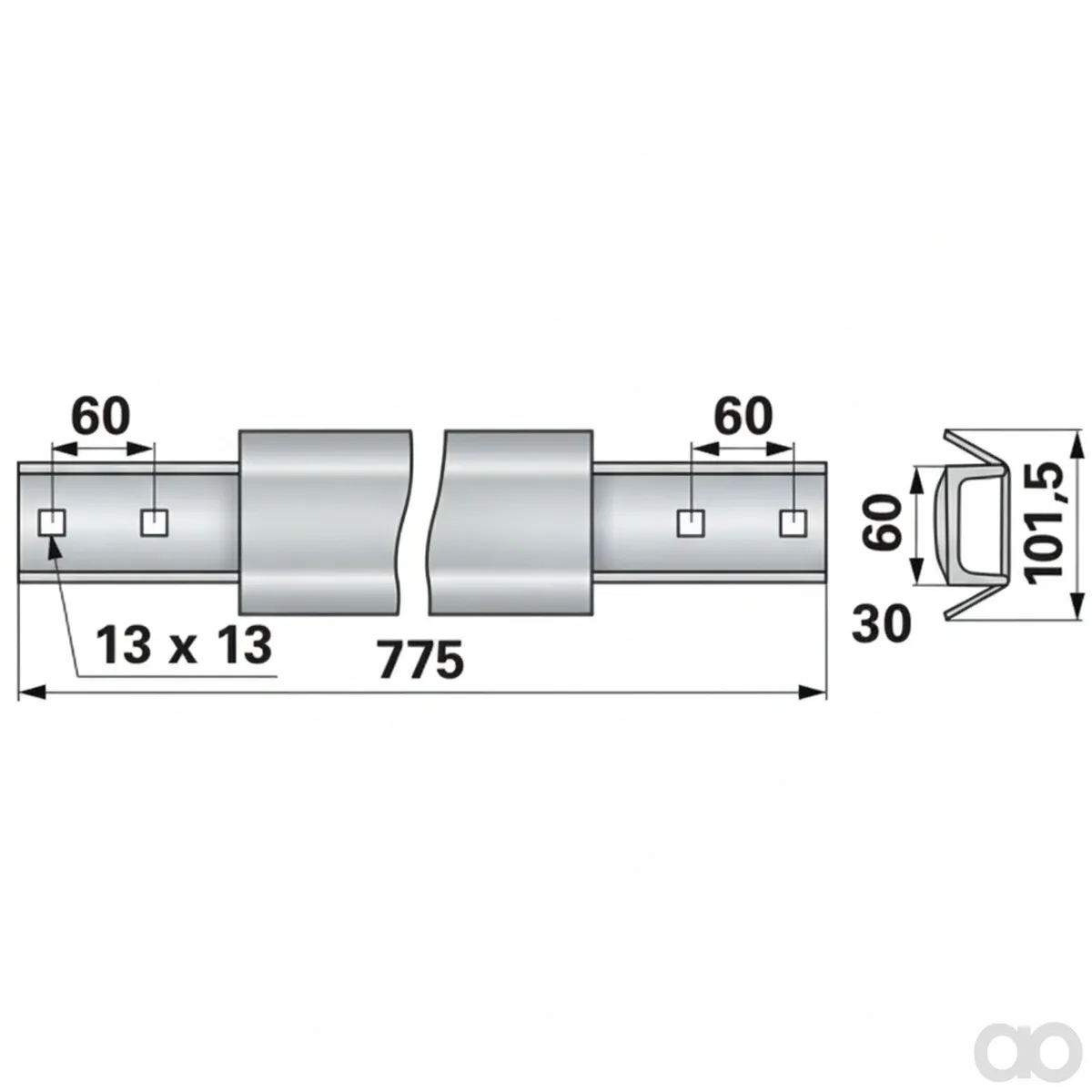 Prillinger - 00364352 - Scraper Floor Slat 60x30 775 mm