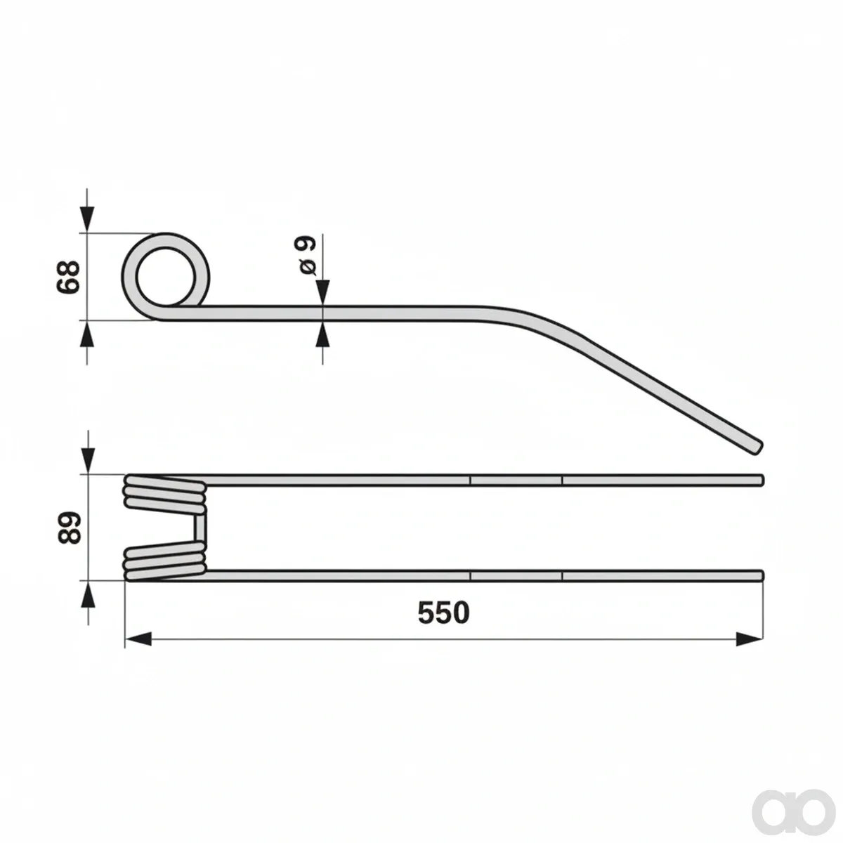 Prillinger - 00401224P - Rotor Swather Tine Instead