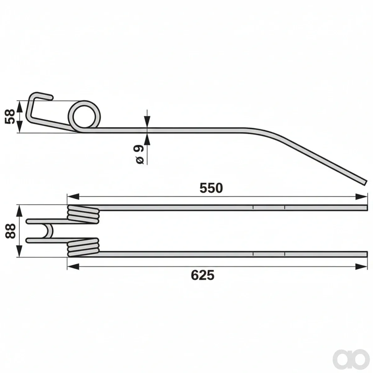 Prillinger - 00401243P - Rotor Swather Tine Instead