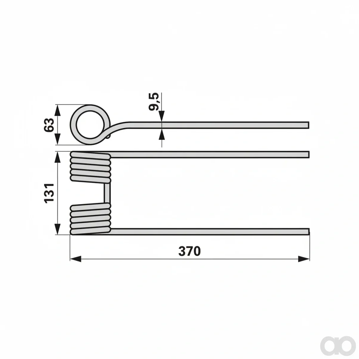Prillinger - 00401295 - Rotor Hay Tine 9.5 Mm Instead