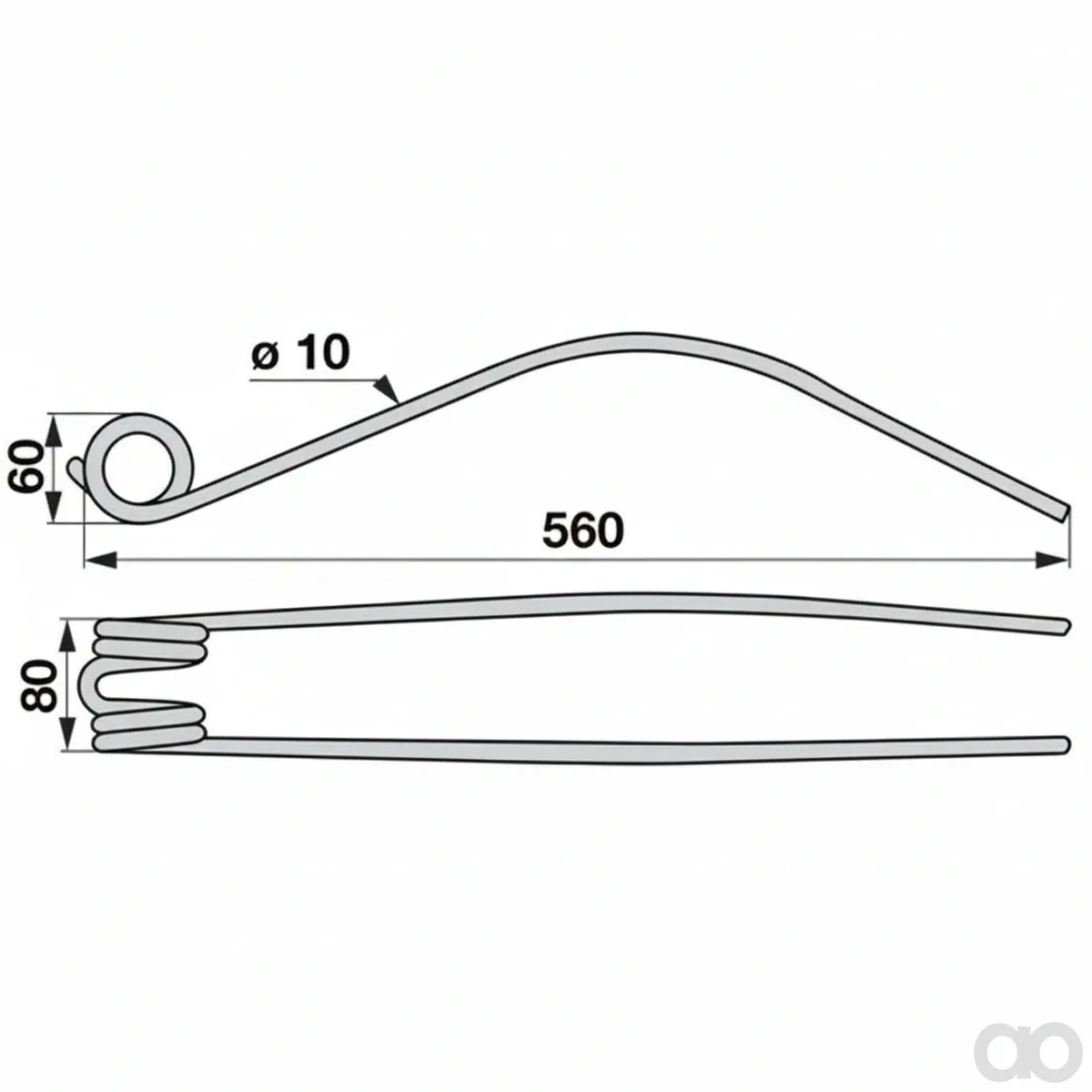 Prillinger - 00401348P - Rotor Swather Tine Instead