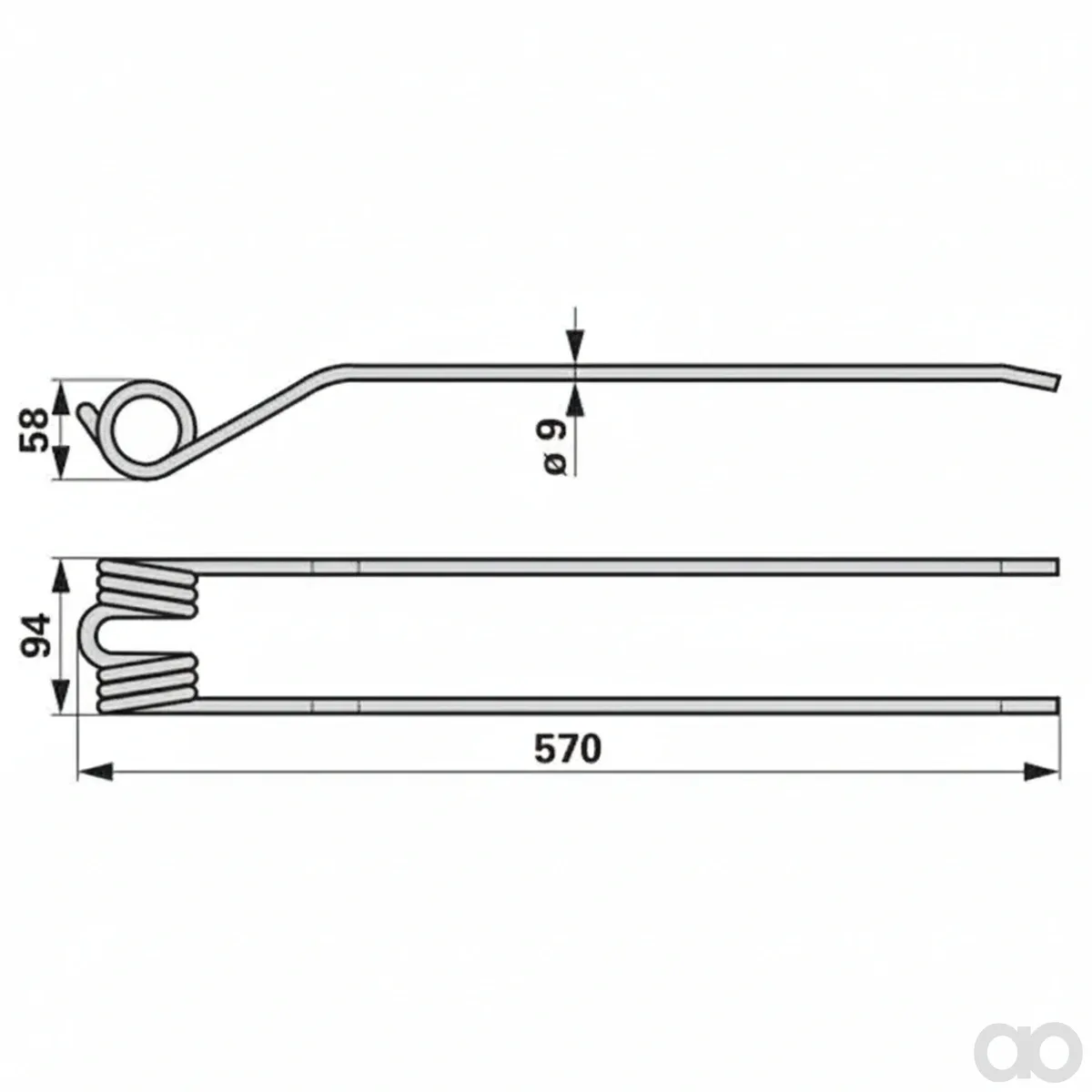 Prillinger - 00401349 - Rotor Swather Tine Instead