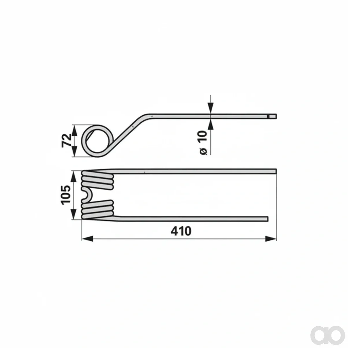 Prillinger - 00401362 - Rotor Hay Tine Right Instead