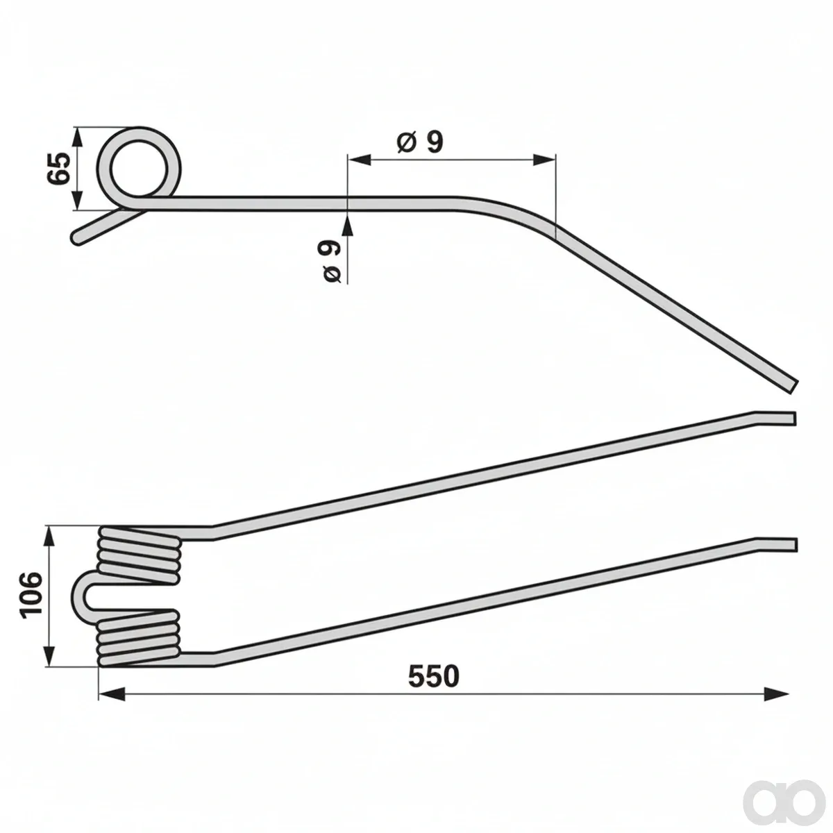 Prillinger - 00401392 - Rotor Swather Tine For Slam
