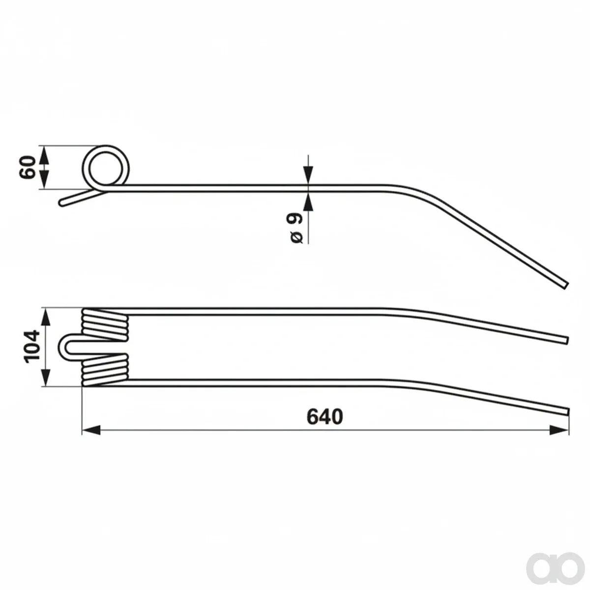 Prillinger - 00401404 - Rotor Swather Tine Instead